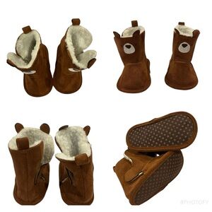 Brown Kids Boots with Bear Ears NWOT